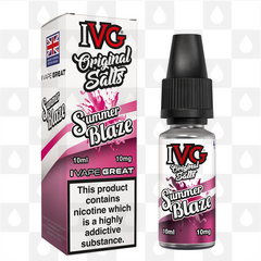 Summer Blaze by IVG Original E Liquid | 10ml Nic Salt, Strength & Size: 10mg • 10ml