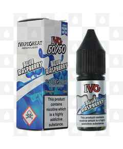 Blue Raspberry 50/50 by IVG E Liquid | 10ml Bottles, Nicotine Strength: 6mg, Size: 10ml (1x10ml)