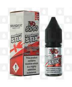 Raspberry Stix 50/50 by IVG Sweets E Liquid | 10ml Bottles, Nicotine Strength: 12mg, Size: 10ml (1x10ml)
