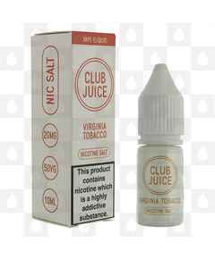 Virginia Tobacco Nic Salt by Club Juice E Liquid | 10ml Bottles, Strength & Size: 10mg • 10ml