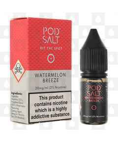 Watermelon Breeze Nic Salt by Pod Salt E Liquid | 10ml Bottles, Nicotine Strength: NS 20mg, Size: 10ml