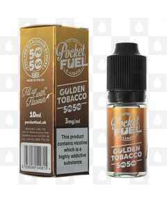 Golden Tobacco 50/50 by Pocket Fuel E Liquid | 10ml Bottles, Nicotine Strength: 3mg, Size: 10ml (1x10ml)