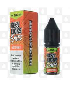 Elderpower Nic Salt by Six Licks E Liquid | 10ml Bottles, Strength & Size: 20mg • 10ml