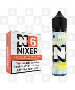 Banana Ice by Nixer E Liquid | 60ml Long Fill | Mixer Kit, Nicotine Type: Regular Nicotine, Strength & Size: 06mg • 60ml • Inc Shots (70/30)