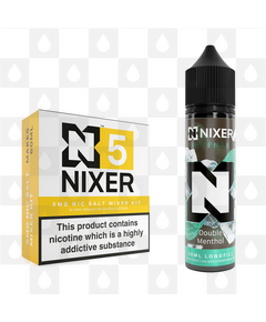 Double Menthol by Nixer E Liquid | 60ml Long Fill | Mixer Kit, Strength & Size: Salt 05mg • 60ml • Inc Shots (50/50)