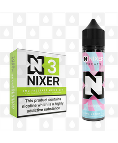 Bubblegum by Nixer E Liquid | 60ml Long Fill | Mixer Kit, Strength & Size: 03mg • 60ml • Inc Shots (70/30)
