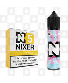 Bubblegum by Nixer E Liquid | 60ml Long Fill | Mixer Kit, Strength & Size: Salt 05mg • 60ml • Inc Shots (50/50)