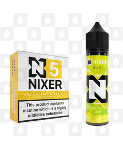 Lemon Lime by Nixer E Liquid | 60ml Long Fill | Mixer Kit, Strength & Size: Salt 05mg • 60ml • Inc Shots (50/50)