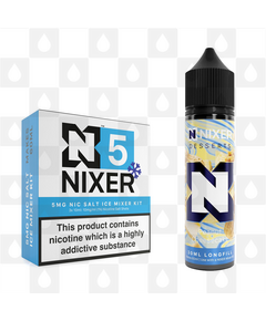 Peanut Cheesecake by Nixer E Liquid | 60ml Long Fill | Mixer Kit, Nicotine Type: Nicotine Salt, Strength & Size: 5mg Salt Ice • 60ml • Inc. Shots (50/50)