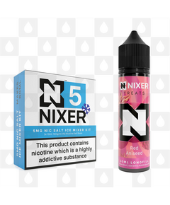 Red Aniseed by Nixer E Liquid | 60ml Long Fill | Mixer Kit, Nicotine Type: Nicotine Salt, Strength & Size: 5mg Salt Ice • 60ml • Inc. Shots (50/50)