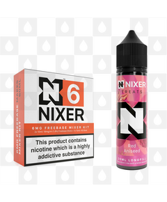 Red Aniseed by Nixer E Liquid | 60ml Long Fill | Mixer Kit, Nicotine Type: Regular Nicotine, Strength & Size: 06mg • 60ml • Inc Shots (70/30)