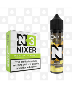 Vanilla Tobacco by Nixer E Liquid | 60ml Long Fill | Mixer Kit, Strength & Size: 03mg • 60ml • Inc Shots (70/30)