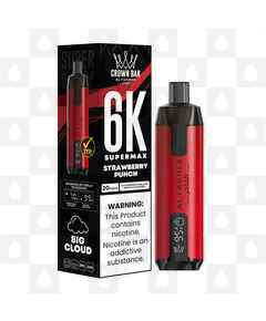 Strawberry Punch | Crown Bar by Al Fakher Supermax 6000 | Disposable Vapes