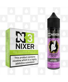 Redcurrant Grape & Cherry by Rachael Rabbit x Nixer E Liquid | 60ml Long Fill, Nicotine Type: Regular Nicotine, Strength & Size: 03mg • 60ml • Inc Shots (70/30)