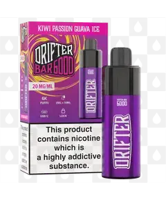 Drifter Bar 6000 | 6000 Puff | Pre-Filled Vape Kit (V1), Battery Type: V1, Strength & Puff Count: 20mg • 6000 Puffs, Flavour: Kiwi Passionfruit Guava Ice