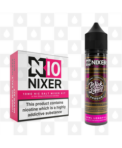 Ardour by Wick Liquor x Nixer E Liquid | 60ml Long Fill, Nicotine Type: Nicotine Salt, Strength & Size: 10mg Salt • 60ml • Inc Shots (50/50)