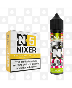 Berry Watermelon by Seriously x Nixer E Liquid | 60ml Long Fill, Nicotine Type: Nicotine Salt, Strength & Size: 05mg Salt • 60ml • Inc Shots (50/50)