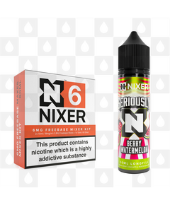 Berry Watermelon by Seriously x Nixer E Liquid | 60ml Long Fill, Nicotine Type: Regular Nicotine, Strength & Size: 06mg • 60ml • Inc Shots (70/30)