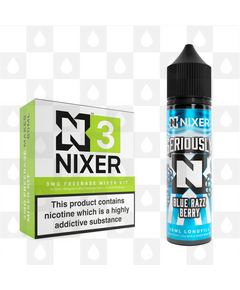 Blue Razz Berry by Seriously x Nixer E Liquid | 60ml Long Fill, Nicotine Type: Nicotine Free, Strength & Size: 00mg • 60ml • Inc VG/PG Shots (50/50)