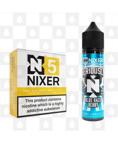 Blue Razz Berry by Seriously x Nixer E Liquid | 60ml Long Fill, Nicotine Type: Nicotine Salt, Strength & Size: 05mg Salt • 60ml • Inc Shots (50/50)