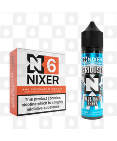 Blue Razz Berry by Seriously x Nixer E Liquid | 60ml Long Fill, Nicotine Type: Regular Nicotine, Strength & Size: 6mg • 60ml • Inc. Shots (70/30)