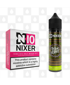 Castaway by Wick Liquor x Nixer E Liquid | 60ml Long Fill, Nicotine Type: Nicotine Salt, Strength & Size: 10mg Salt • 60ml • Inc Shots (50/50)
