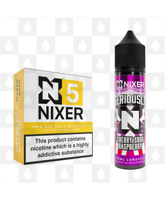 Cherry Sour Raspberry by Seriously x Nixer E Liquid | 60ml Long Fill, Nicotine Type: Nicotine Salt, Strength & Size: 05mg Salt • 60ml • Inc Shots (50/50)