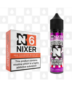 Cherry Sour Raspberry by Seriously x Nixer E Liquid | 60ml Long Fill, Nicotine Type: Regular Nicotine, Strength & Size: 6mg • 60ml • Inc. Shots (70/30)