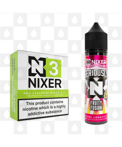 Fruity Fusion by Seriously x Nixer E Liquid | 60ml Long Fill, Nicotine Type: Nicotine Free, Strength & Size: 00mg • 60ml • Inc VG/PG Shots (50/50)