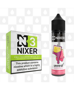 Passionfruit & Grapefruit by Unreal 2 x Nixer E Liquid | 60ml Long Fill, Strength & Size: 03mg • 60ml • Inc Shots (70/30)