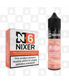 Peach Ice by Mix Labs x Nixer E Liquid | 60ml Long Fill, Nicotine Type: Regular Nicotine, Strength & Size: 06mg • 60ml • Inc Shots (70/30)
