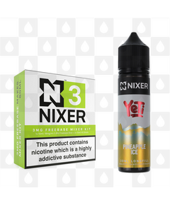 Pineapple Ice by Yeti x Nixer E Liquid | 60ml Long Fill, Nicotine Type: Regular Nicotine, Strength & Size: 03mg • 60ml • Inc Shots (70/30)