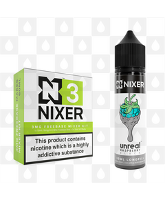 Black by Unreal x Nixer E Liquid | 60ml Long Fill, Nicotine Type: Regular Nicotine, Strength & Size: 03mg • 60ml • Inc Shots (70/30)