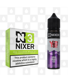 Sour Grape Ice by Yeti x Nixer E Liquid | 60ml Long Fill, Nicotine Type: Nicotine Free, Strength & Size: 00mg • 60ml • Inc VG/PG Shots (50/50)