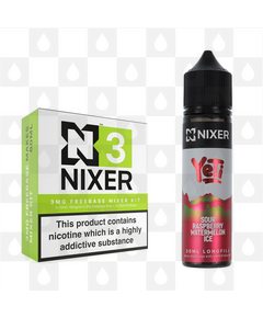 Sour Raspberry & Watermelon by Yeti x Nixer E Liquid | 60ml Long Fill, Nicotine Type: Nicotine Free, Strength & Size: 00mg • 60ml • Inc VG/PG Shots (50/50)