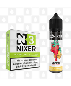 Strawberry & Peach by Unreal 2 x Nixer E Liquid | 60ml Long Fill, Nicotine Type: Nicotine Free, Strength & Size: 00mg • 60ml • Inc VG/PG Shots (50/50)