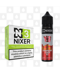 Strawberry Lemon by Yeti x Nixer E Liquid | 60ml Long Fill, Nicotine Type: Regular Nicotine, Strength & Size: 03mg • 60ml • Inc Shots (70/30)