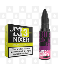 Blue Cherry Burst | BAR EDTN by Riot Squad E Liquid | 60ml Long Fill, Nicotine Type: Regular Nicotine, Strength & Size: 03mg • 60ml • Inc Shots (50/50)