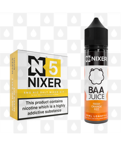 Fresh Orange Fizz by Baa Juice x Nixer E Liquid | 60ml Long Fill, Nicotine Type: Nicotine Salt, Strength & Size: 05mg Salt • 60ml • Inc Shots (50/50)