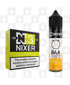 Mango Passionfruit Ice by Baa Juice x Nixer E Liquid | 60ml Long Fill, Nicotine Type: Regular Nicotine, Strength & Size: 03mg • 60ml • Inc Shots (50/50)