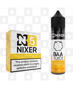 Mango Passionfruit Ice by Baa Juice x Nixer E Liquid | 60ml Long Fill, Nicotine Type: Nicotine Salt, Strength & Size: 05mg Salt • 60ml • Inc Shots (50/50)