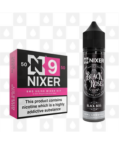 Black Bess by Black Rose Elixirs x Nixer E Liquid | 60ml Long Fill, Nicotine Type: Regular Nicotine, Strength & Size: 09mg • 60ml • Inc Shots (50/50)