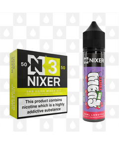 Blackcurrant & Cherry by Fugly But Fruity x Nixer E Liquid | 60ml Long Fill, Nicotine Type: Regular Nicotine, Strength & Size: 3mg • 60ml • Inc. Shots (50/50)