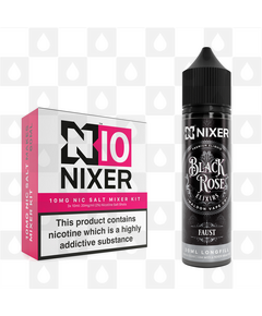 Faust by Black Rose Elixirs x Nixer E Liquid | 60ml Long Fill, Nicotine Type: Nicotine Salt, Strength & Size: 10mg Salt • 60ml • Inc Shots (50/50)