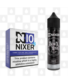 Faust by Black Rose Elixirs x Nixer E Liquid | 60ml Long Fill, Nicotine Type: Nicotine Salt, Strength & Size: 10mg Salt Ice • 60ml • Inc Shots (50/50)