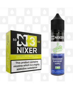 Blackcurrant, Blackberry & Apple by Ohm Brew x Nixer E Liquid | 60ml Long Fill, Nicotine Type: Regular Nicotine, Strength & Size: 03mg • 60ml • Inc Shots (50/50)