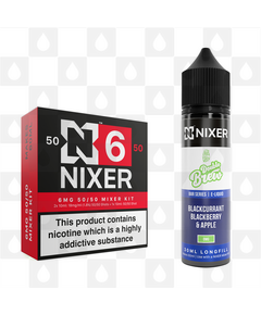 Blackcurrant, Blackberry & Apple by Ohm Brew x Nixer E Liquid | 60ml Long Fill, Nicotine Type: Regular Nicotine, Strength & Size: 06mg • 60ml • Inc Shots (50/50)