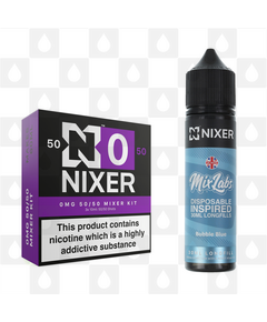 Bubble Blue by Mix Labs x Nixer E Liquid | 60ml Long Fill, Nicotine Type: Nicotine Free, Strength & Size: 00mg • 60ml • Inc VG/PG Shots (50/50)