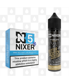 Butterscotch Custard by Future Juice x Nixer E Liquid | 60ml Long Fill, Nicotine Type: Nicotine Salt, Strength & Size: 05mg Ice Salt • 60ml • Inc Shots (50/50)