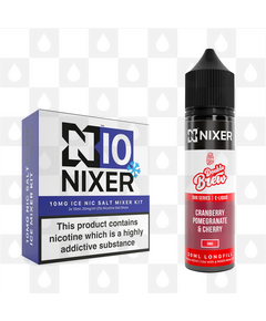 Cranberry, Pomegranate & Cherry by Ohm Brew x Nixer E Liquid | 60ml Long Fill, Nicotine Type: Nicotine Salt, Strength & Size: 10mg Salt Ice • 60ml • Inc Shots (50/50)